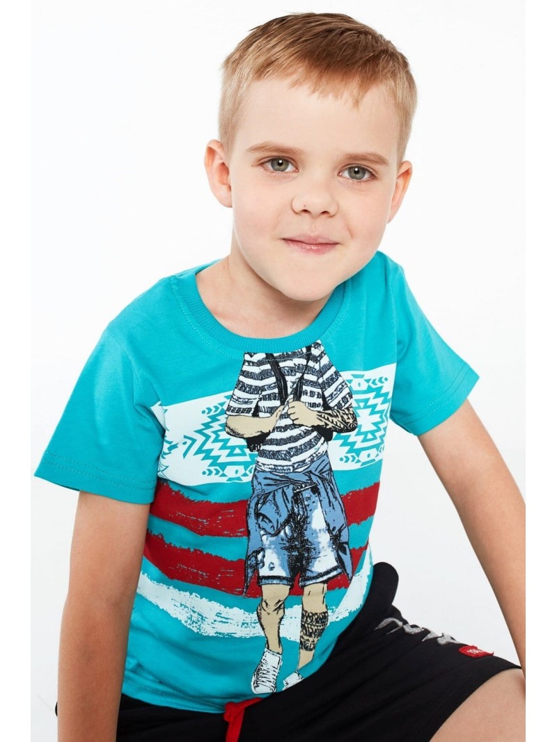 Jungen-T-Shirt mit Minzdruck NDZ4461 – Online-Shop – Boutique